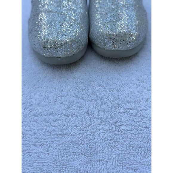 Bobs Silver Sparkle Square Flat Size 7W - Picture 3 of 10